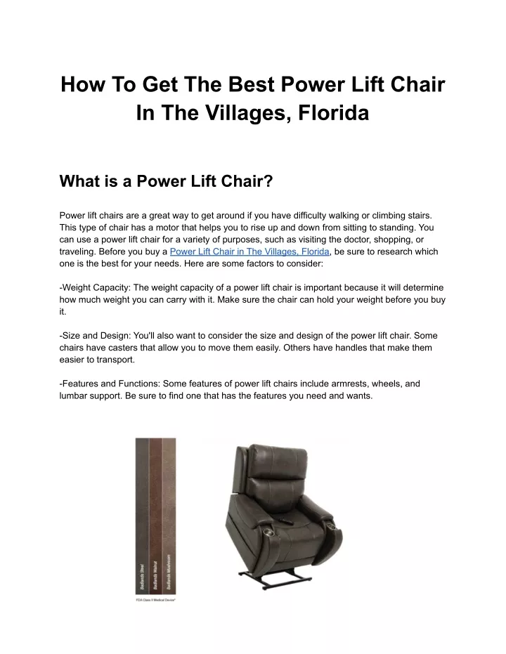 how to get the best power lift chair