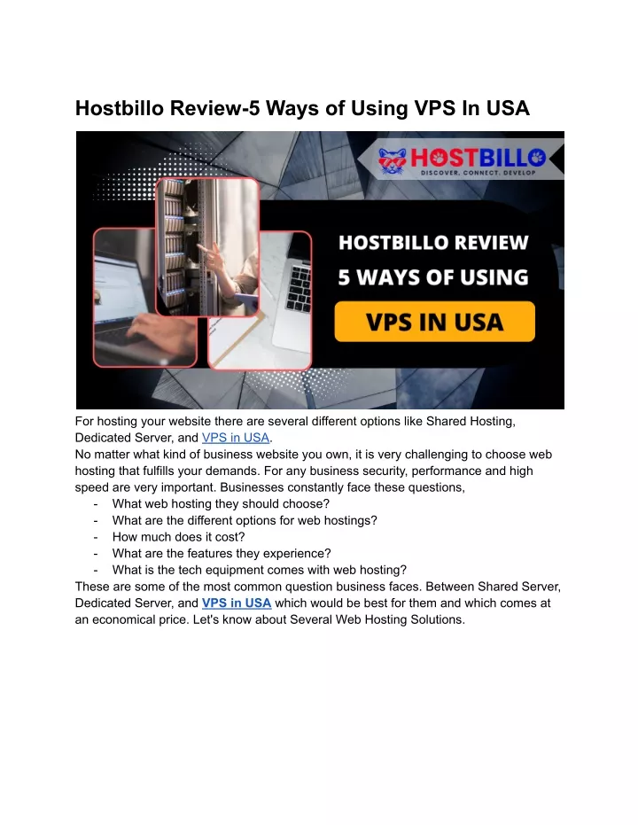 hostbillo review 5 ways of using vps in usa