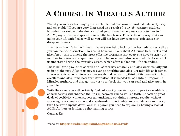 a course in miracles author
