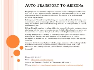 auto transport to arizona