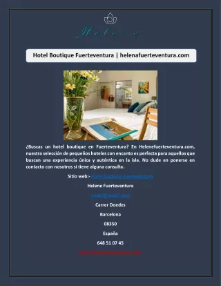 Hotel Boutique Fuerteventura | helenafuerteventura.com