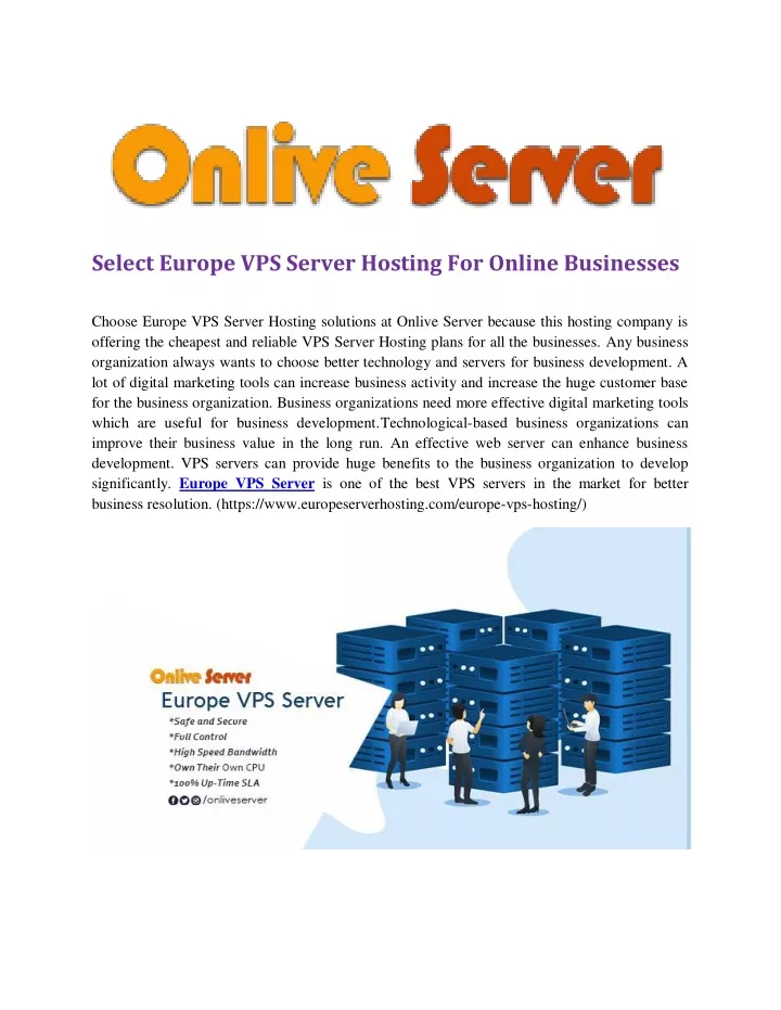 select europe vps server hosting for online