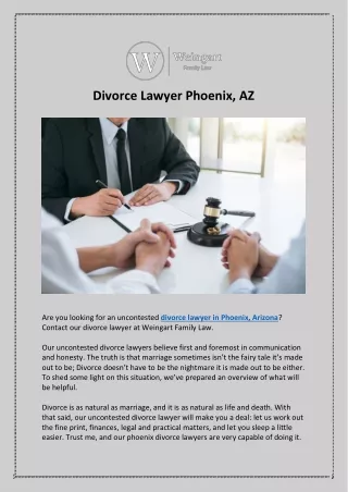 Divorce Lawyer Phoenix, AZ