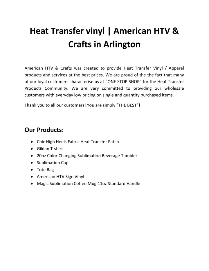 heat transfer vinyl american htv crafts