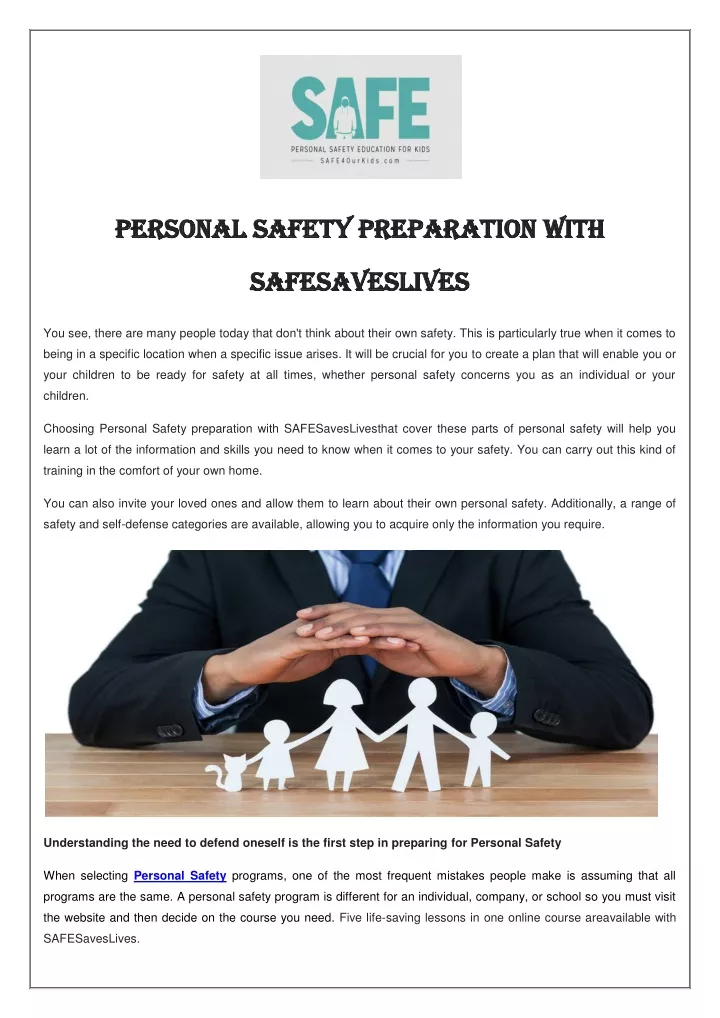 personal safety preparation personal safety