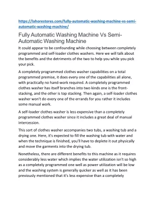 Fully Automatic Washing Machine Vs Semi-Automatic Washing Machine