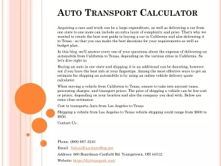 auto transport calculator