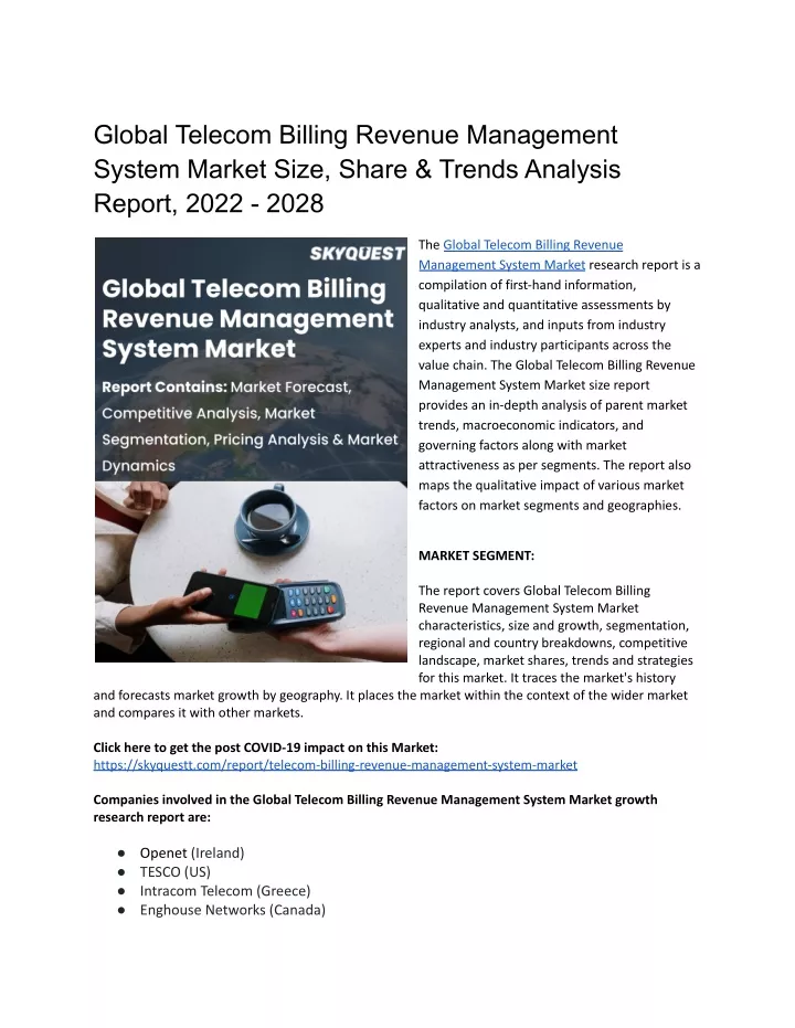 global telecom billing revenue management system