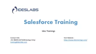 Salesforce Training - IDESTRAININGS