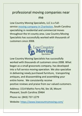 professional moving companies near me