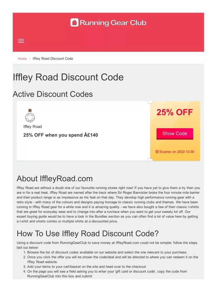 home iffley road discount code