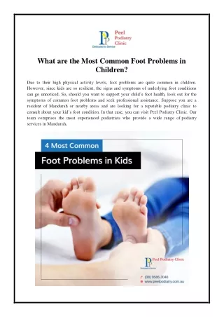 What are the Most Common Foot Problems in Children?