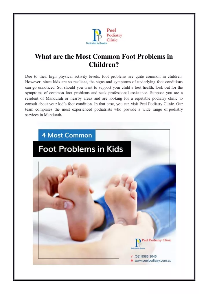 what are the most common foot problems in children