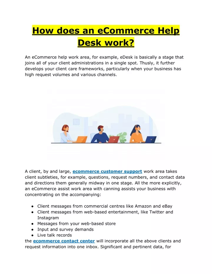 how does an ecommerce help desk work