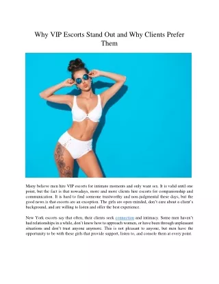 why vip escorts stand out and why clients prefer