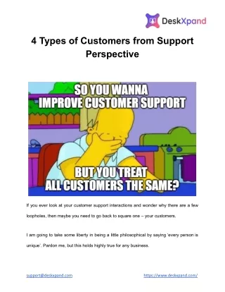 4 Types of Customers from Support Perspective