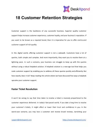 18 Customer Retention Strategies