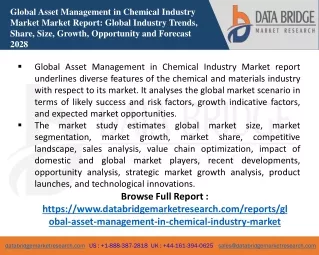 Global Asset Management in Chemical Industry Market