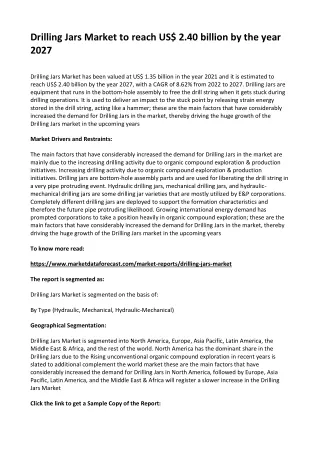 drilling jars market to reach us 2 40 billion