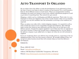 auto transport in orlando