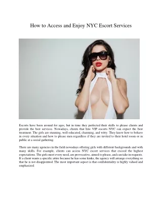 how to access and enjoy nyc escort services