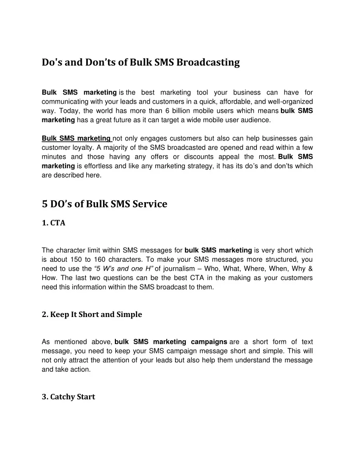 do s and don ts of bulk sms broadcasting bulk