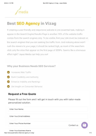 Best SEO Agency in Vizag - Jayas Media