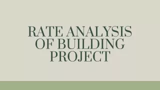 rate analysis of building project