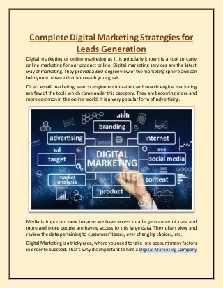 complete digital marketing strategies for leads