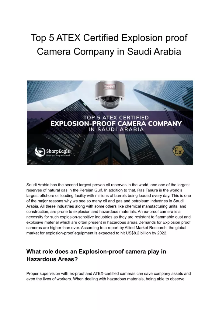 top 5 atex certified explosion proof camera