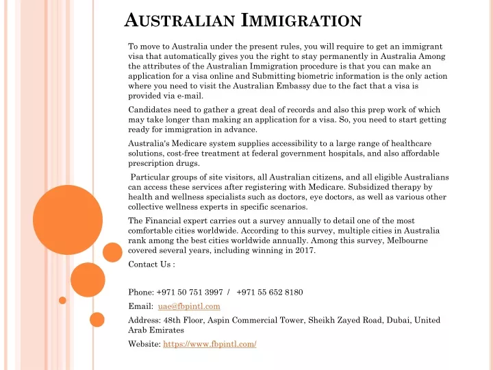 australian immigration