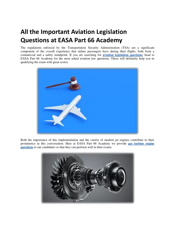 all the important aviation legislation questions