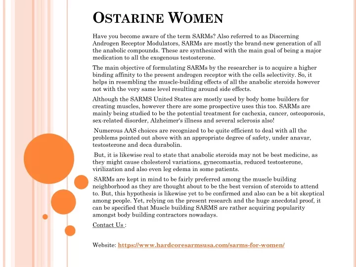 ostarine women