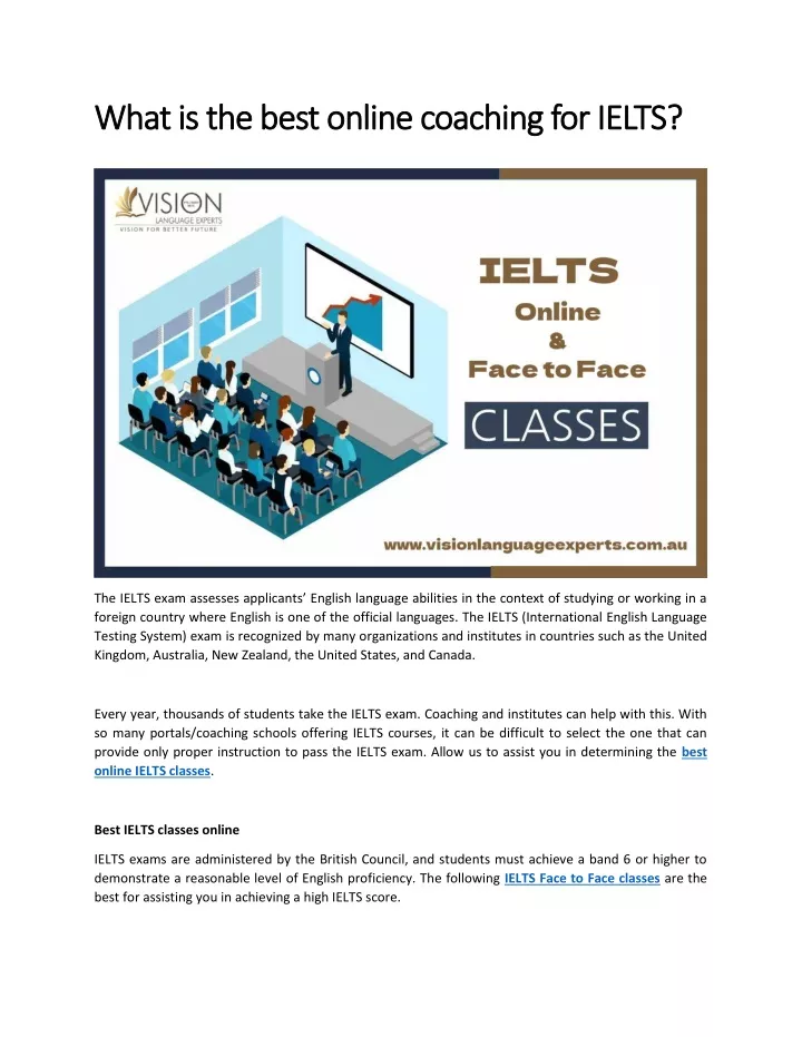 what is the best online coaching for ielts what