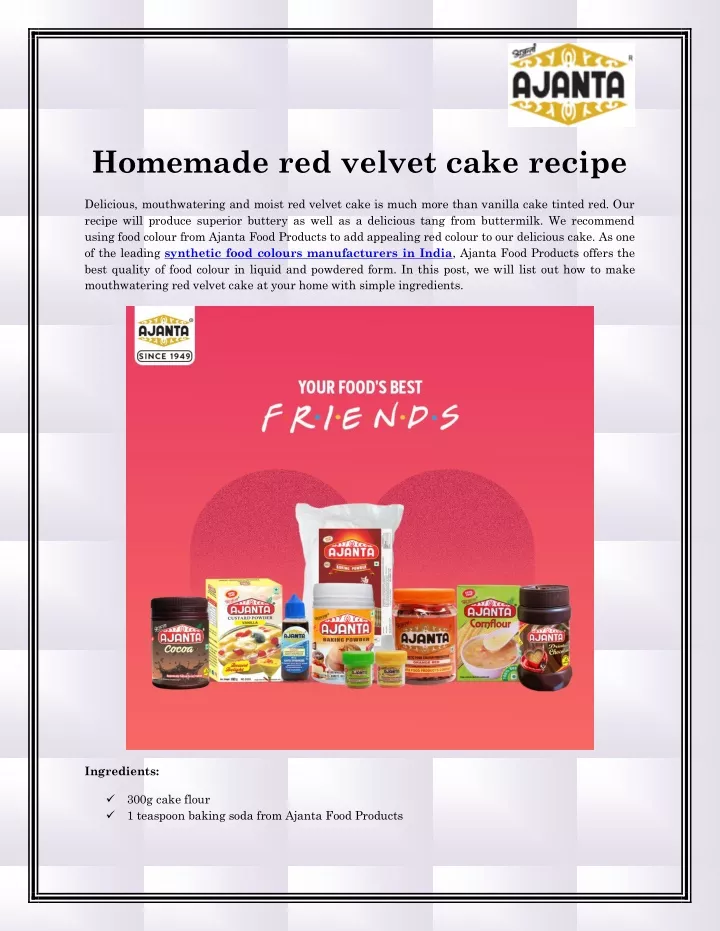 homemade red velvet cake recipe