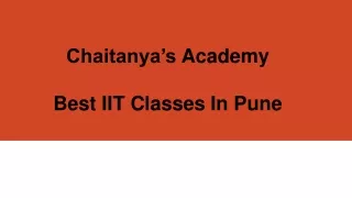 chaitanya s academy best iit classes in pune