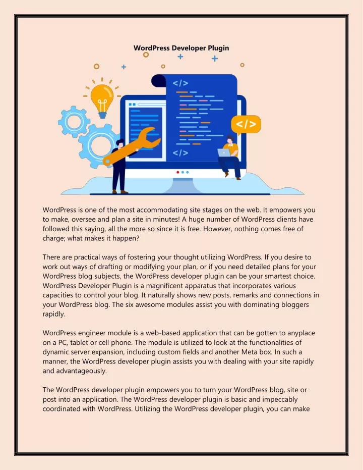 wordpress developer plugin