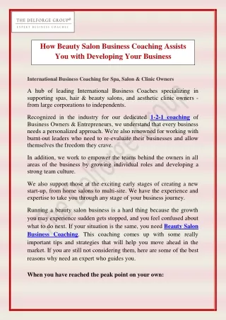 How Beauty Salon Business Coaching Assists You with Developing Your Business