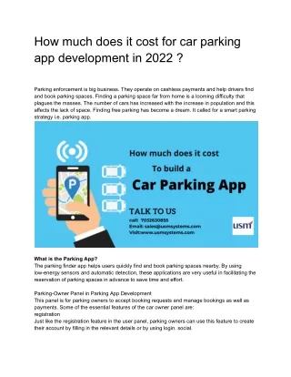 how much does it cost for car parking