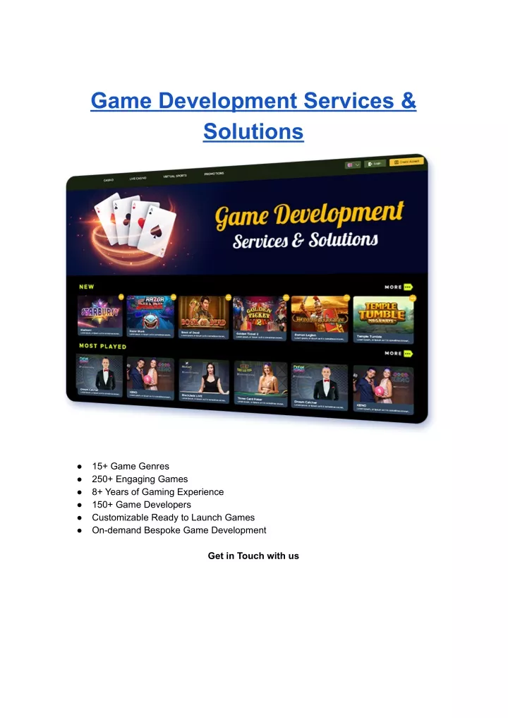 game development services solutions