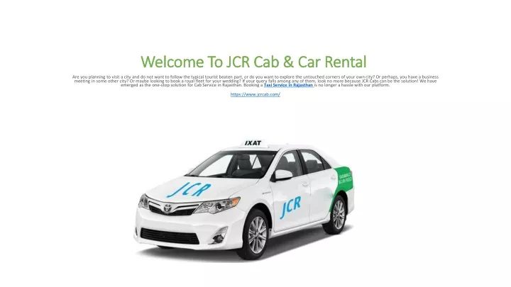 welcome to jcr cab car rental
