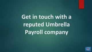 Get in touch with a reputed Umbrella Payroll company