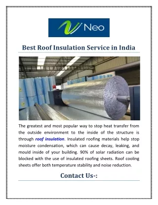 Best Roof Insulation Service in India