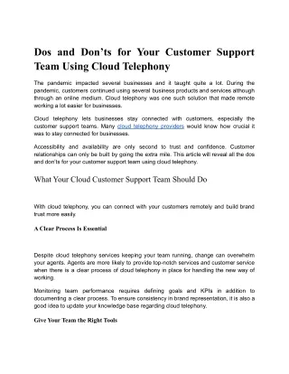 dos and don ts for your customer support team