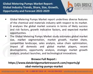 global metering pumps market report global