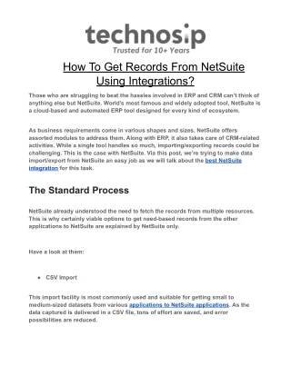 How To Get Records From NetSuite Using Integrations_