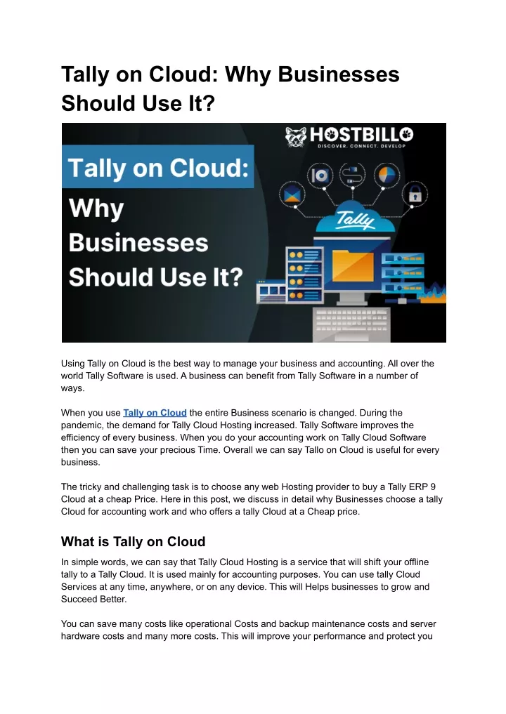 tally on cloud why businesses should use it