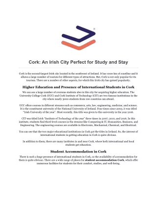 Cork: An Irish City Perfect for Study and Stay