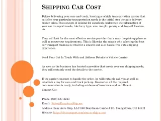 shipping car cost