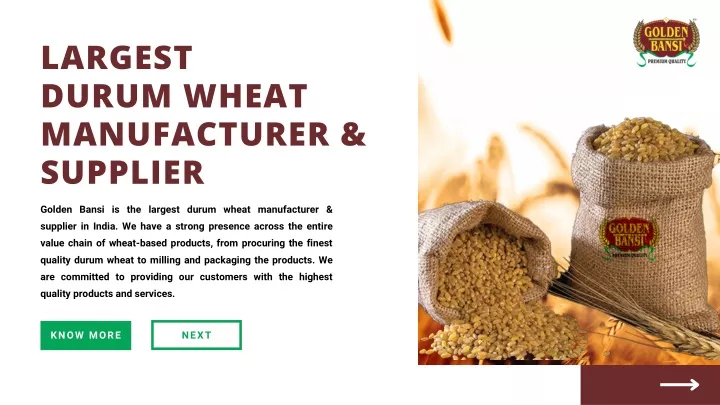 largest durum wheat manufacturer supplier